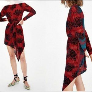 Zara Trafaluc Red Floral Dress